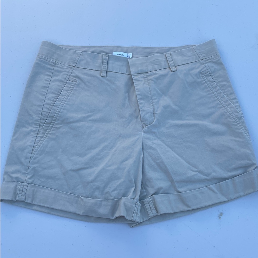 Vince Light Khaki Tailored Shorts